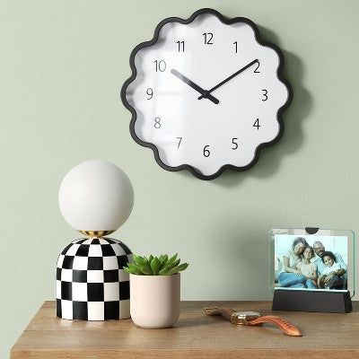  12" Wavy Wall Clock Black - Room Essentials™
