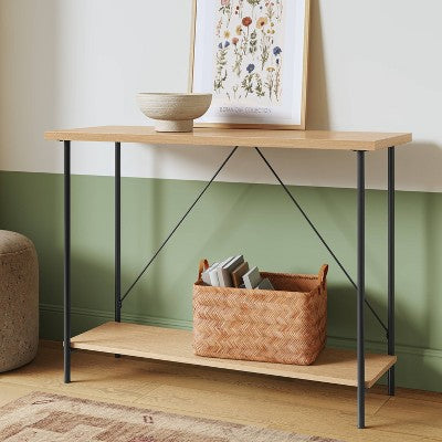  Wood And Metal Console Table Natural - Room Essentials™