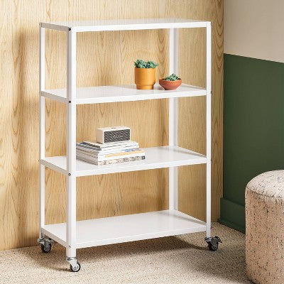  44" 3 Shelf Metal Rolling Bookcase - Room Essentials™
