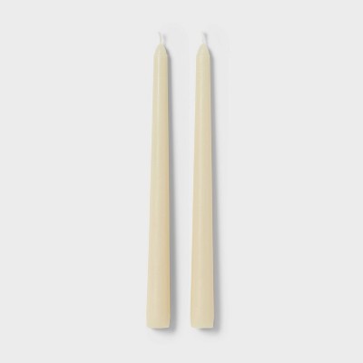  2pk Unscented Taper Candles Cream - Room Essentials™: Paraffin Wax, 6hr Burn Time, No Container