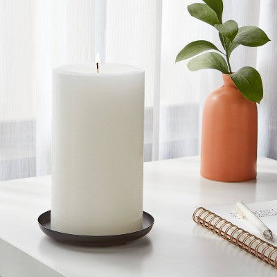  4" X 7" Unscented Candle White - Room Essentials™: Paraffin Wax, 120hr Burn Time, Single Wick