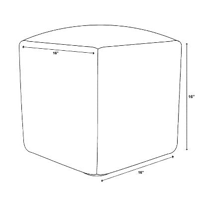  Ribbed Pouf Ottoman Cream - Room Essentials™