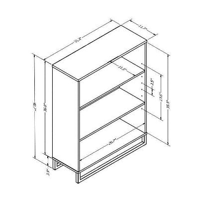  Mixed Material 3 Shelf Bookcase - Room Essentials™