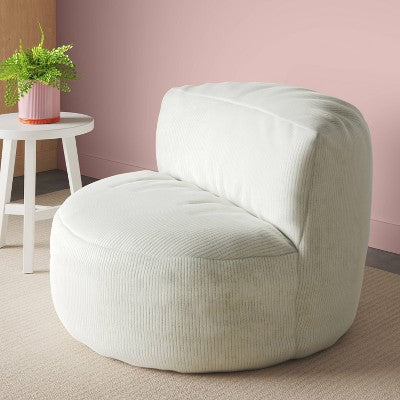  Memory Foam Filled Bean Bag Chair With Corduroy Cover Cream - Room Essentials™