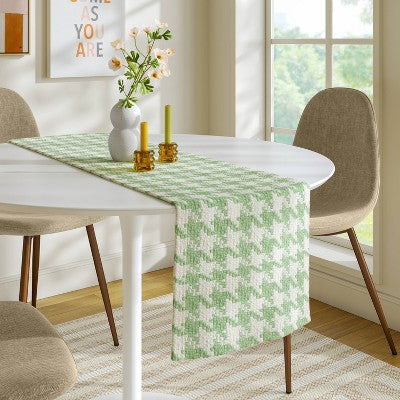  Houndstooth Table Runner Green - Room Essentials™