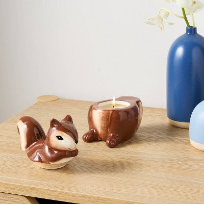  Squirrel Figural Ceramic Café Latte Jar Candle - Room Essentials™