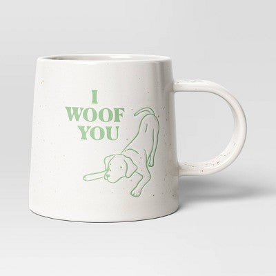  16oz Stoneware I Woof You Mug White - Room Essentials™: Coffee Mug, Microwave & Dishwasher Safe, Dorm Room Essential
