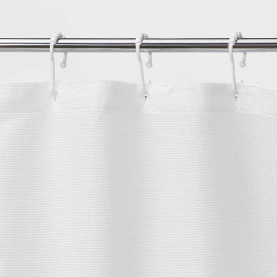  Waffle Weave Shower Curtain White - Room Essentials™