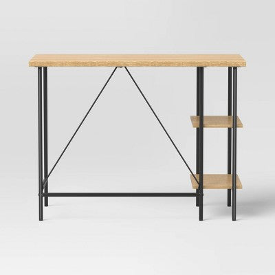  Wood And Metal Desk With Shelves Natural - Room Essentials™