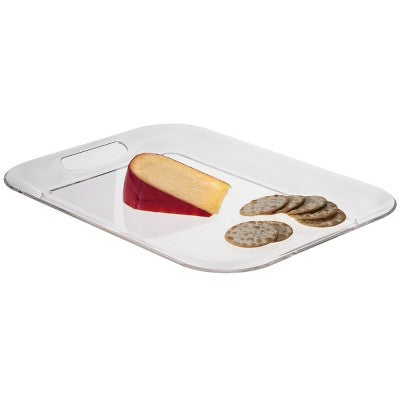  16" X 12" Plastic Serving Tray - Room Essentials™: Clear Rectangle, Dishwasher-Safe, Handles