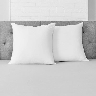  1pk Euro Machine Washable Square Microfiber Medium Bed Pillow - Room Essentials™