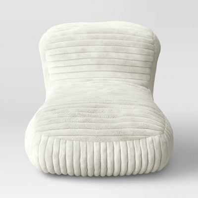  Memory Foam Filled Bean Bag Lounger With Corduroy Cover And Structured High Back Cream - Room Essentials™