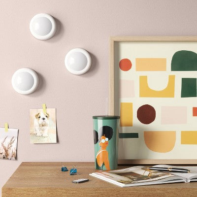  3pk 3" RGB Novelty Wall Lights With Remote Control - Room Essentials™