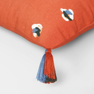  Abstract Dots Embroidered Cotton Square Throw Pillow - Room Essentials™