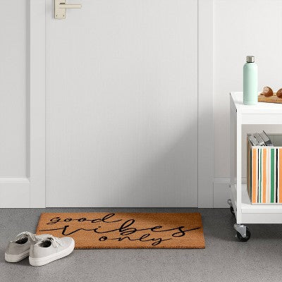  1'6"x2'6" 'Good Vibes Only' Doormat Natural/Black - Room Essentials™