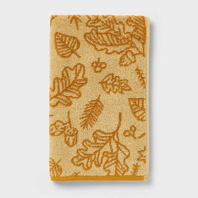  2pk Leaves Harvest Hand Towel Set Gold - Room Essentials™