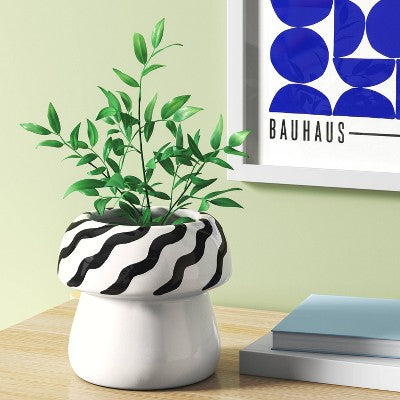  Mushroom Decorative Vase White/Black - Room Essentials™