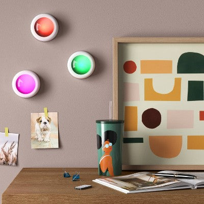  3pk 3" RGB Novelty Wall Lights With Remote Control - Room Essentials™