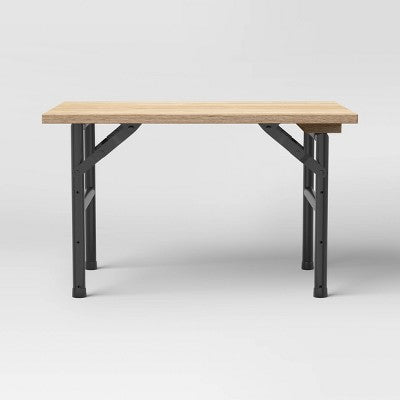  Adjustable Height Dorm Folding Table Brown - Room Essentials™