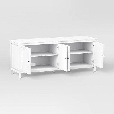  Traditional Storage TV Stand With Doors And Shelves For TVs Up To 65" Classic White - Room Essentials™