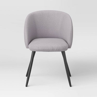  Set Of 2 Upholstered Barrel Back Dining Chairs With Metal Base Dining Chair Gray - Room Essentials™