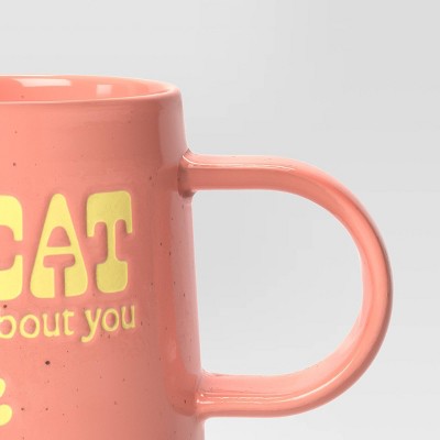  16oz Stoneware My Cat Was Right About You Mug - Room Essentials™: Orange Coffee Mug, Microwave & Dishwasher Safe
