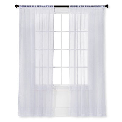  1pc Sheer Crinkle Window Curtain Panel White - Room Essentials™