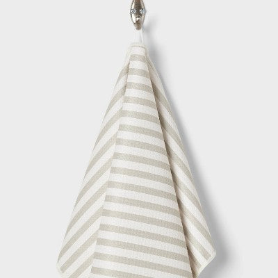  Quick Dry Striped Waffle Towel Tan - Room Essentials™