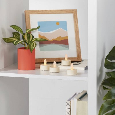  12ct Twist-Flame LED Tealight Candles (Cream) - Room Essentials™: Battery-Operated, Flickering, Plastic