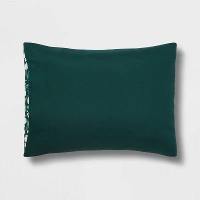  Floral Printed Microfiber Reversible Comforter & Sheets Set Dark Green - Room Essentials™