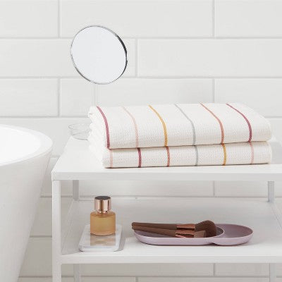  Quick Dry Striped Waffle Towel - Room Essentials™