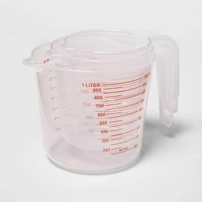  Liquid Measuring Cups - Room Essentials™: Clear Polypropylene, 32 Oz Capacity, Dishwasher-Safe, Kitchen Essentials, 3-Piece Set