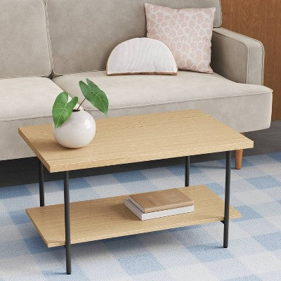 Wood And Metal Coffee Table With Storage Shelf - Room Essentials™