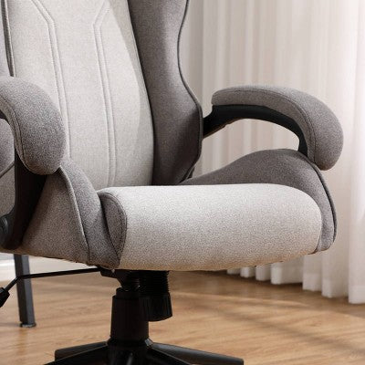  Swivel Dorm Gaming Chair Gray - Room Essentials™: Upholstered Computer Desk Chair, Adjustable, Fixed Arms