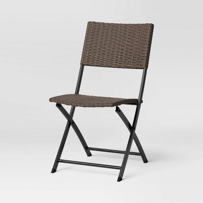  Wicker Outdoor Portable Folding Chair Brown - Room Essentials™